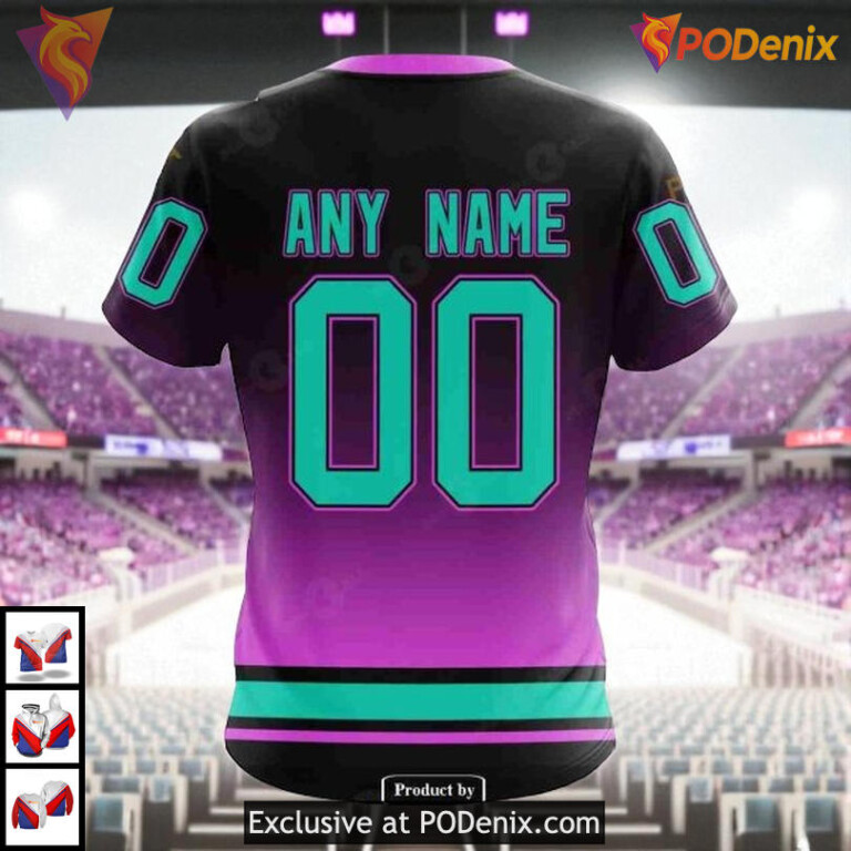 Retro Gradient Color Concept Custom Custom Number Florida Panthers Hoodie 3D - 4