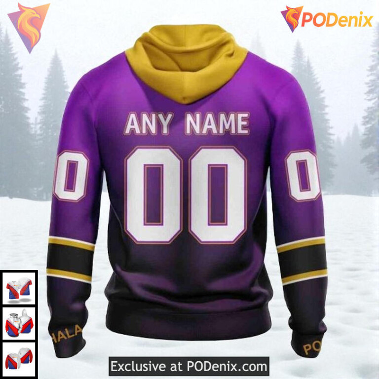 Retro Gradient Color Concept Custom Los Angeles Kings Youth Hoodie NHL 3D - 1