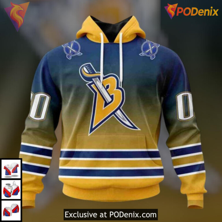 Retro Gradient Color Concept NHL Buffalo Sabres Christmas Hoodie 3D