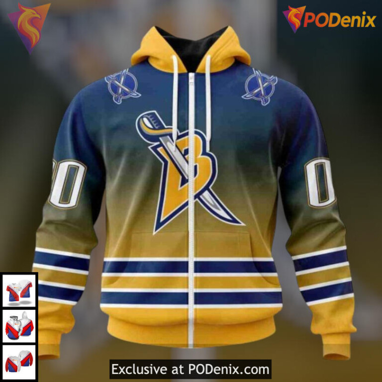 Retro Gradient Color Concept NHL Buffalo Sabres Christmas Hoodie 3D - 1