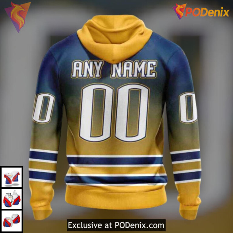Retro Gradient Color Concept NHL Buffalo Sabres Christmas Hoodie 3D - 2