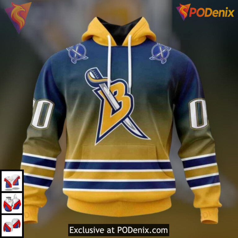 Retro Gradient Color Concept NHL Buffalo Sabres Graphic Hoodie Personalized 3D