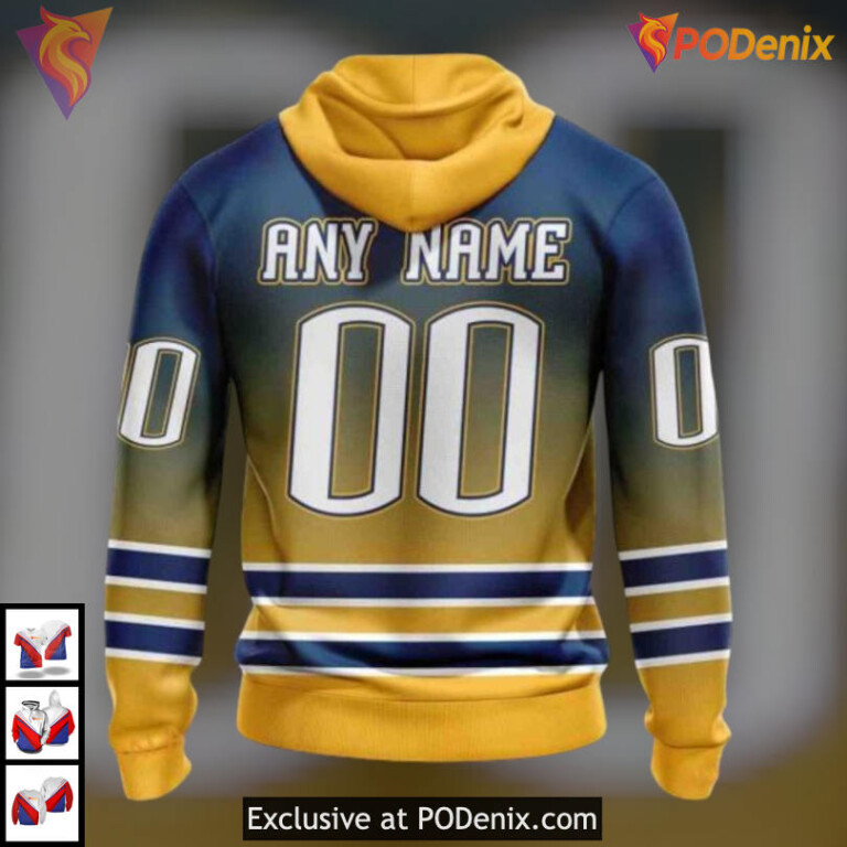 Retro Gradient Color Concept NHL Buffalo Sabres Graphic Hoodie Personalized 3D - 1