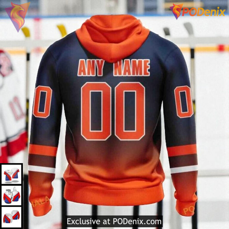 Retro Gradient Color Concept NHL Edmonton Oilers Unisex Hoodie 3D - 1