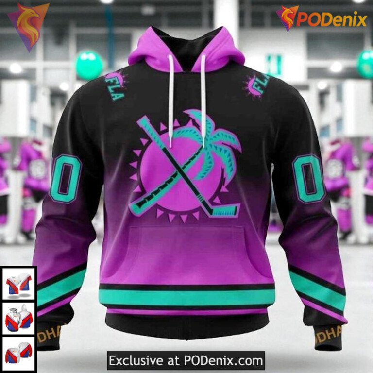 Retro Gradient Color Design Custom Florida Panthers Unisex Hoodie NHL 3D