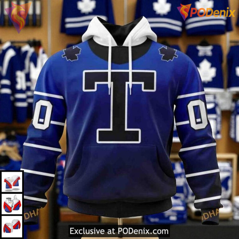 Retro Gradient Custom NHL Toronto Maple Leafs Winter Hoodie, Unique 3D Style