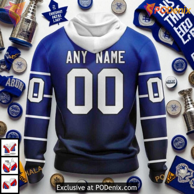 Retro Gradient Custom NHL Toronto Maple Leafs Winter Hoodie, Unique 3D Style - 1