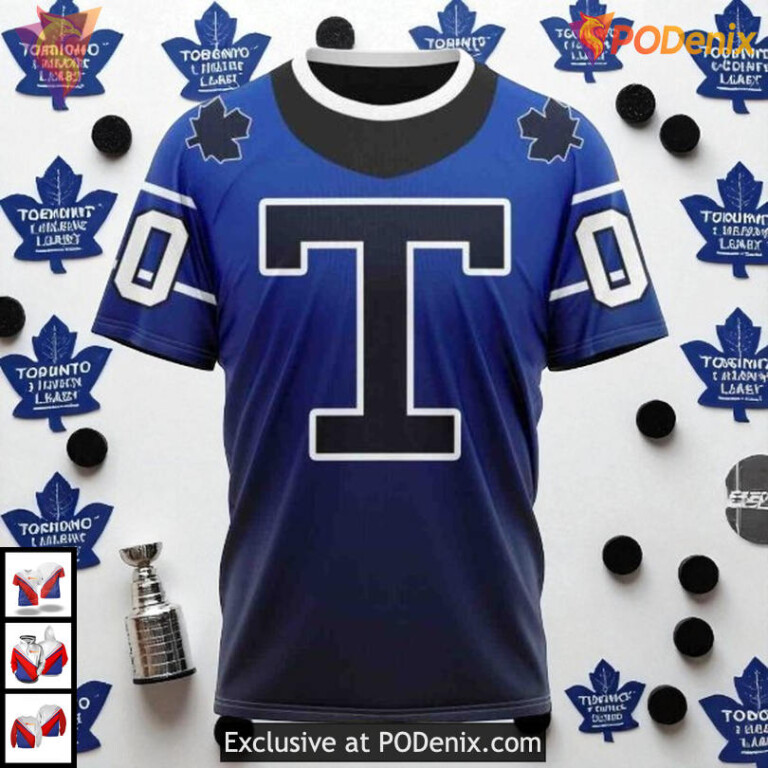 Retro Gradient Custom NHL Toronto Maple Leafs Winter Hoodie, Unique 3D Style - 2