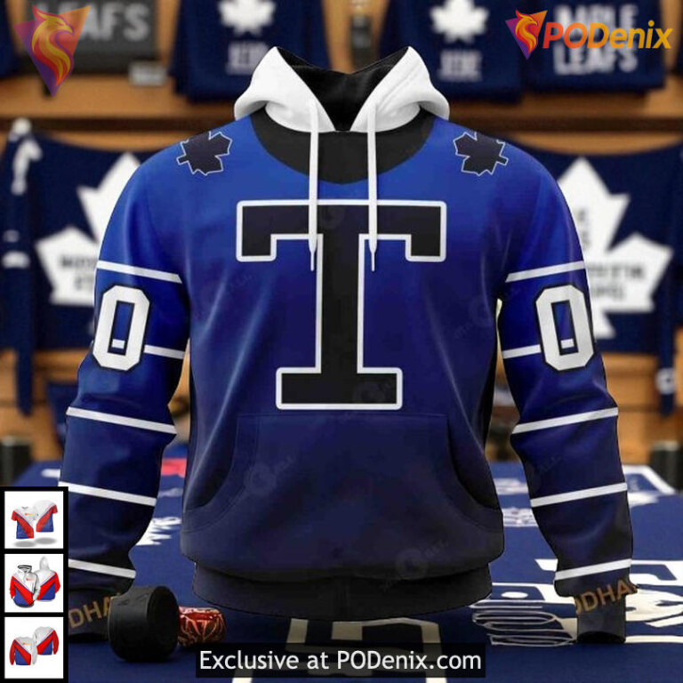 Retro Gradient Design Christmas Toronto Maple Leafs Hoodie, Custom NHL 3D Shirt
