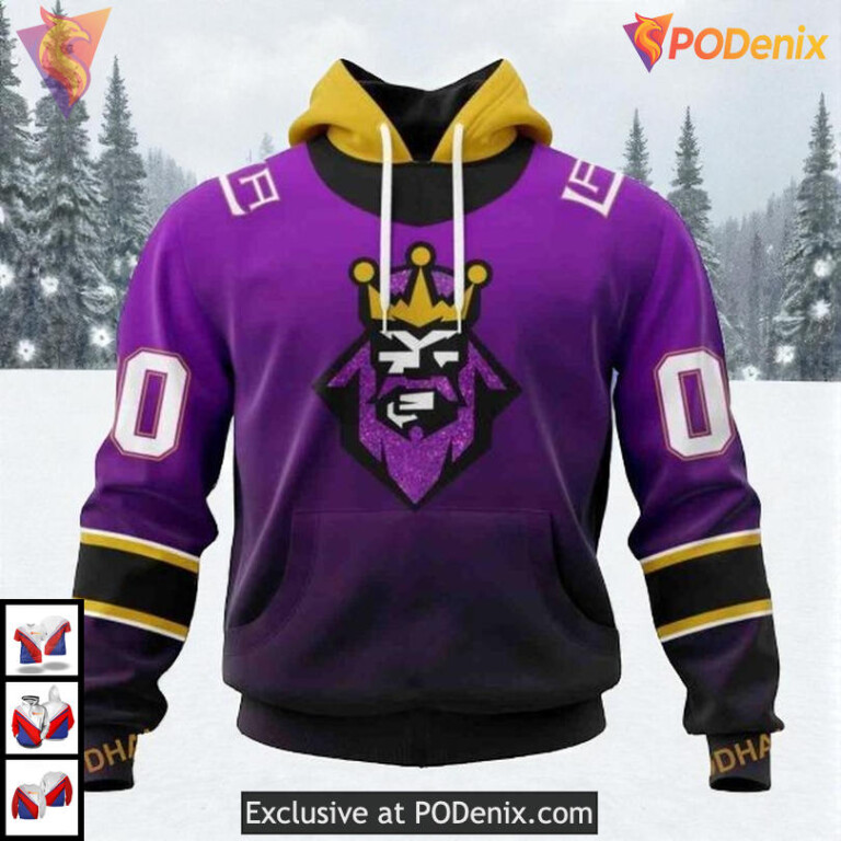 Retro Gradient Personalized Edition Custom Los Angeles Kings Holiday Hoodie NHL 3D