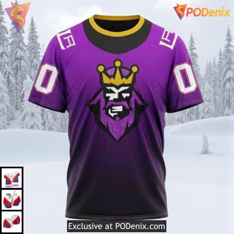 Retro Gradient Personalized Edition Custom Los Angeles Kings Holiday Hoodie NHL 3D - 2