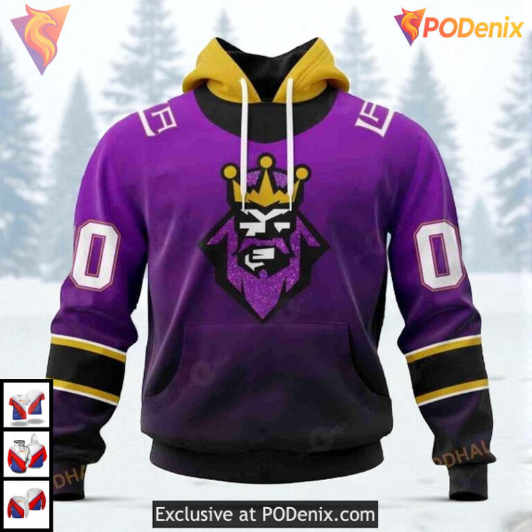 Retro Gradient Style Sweatshirt Custom Los Angeles Kings Hoodie NHL 3D