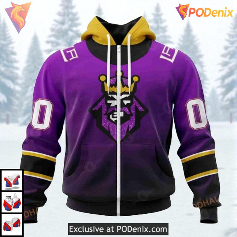 Retro Gradient Style Sweatshirt Custom Los Angeles Kings Hoodie NHL 3D - 1