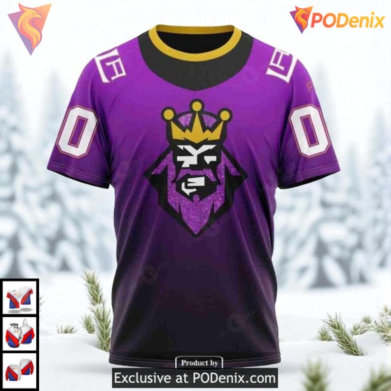 Retro Gradient Style Sweatshirt Custom Los Angeles Kings Hoodie NHL 3D - 3