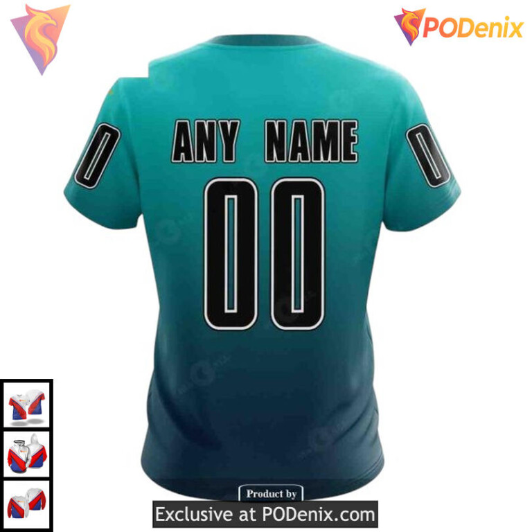 Retro Gradient Throwback Design Custom San Jose Sharks Youth Hoodie 3D - 3