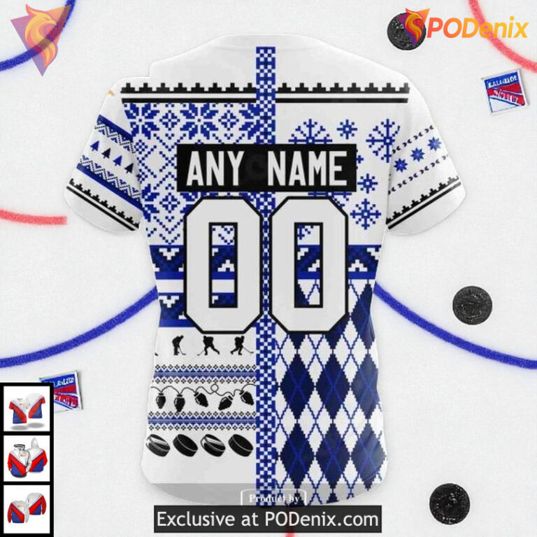 Retro New York Rangers Hoodie Unisex Christmas Custom NHL 3D Apparel - 3