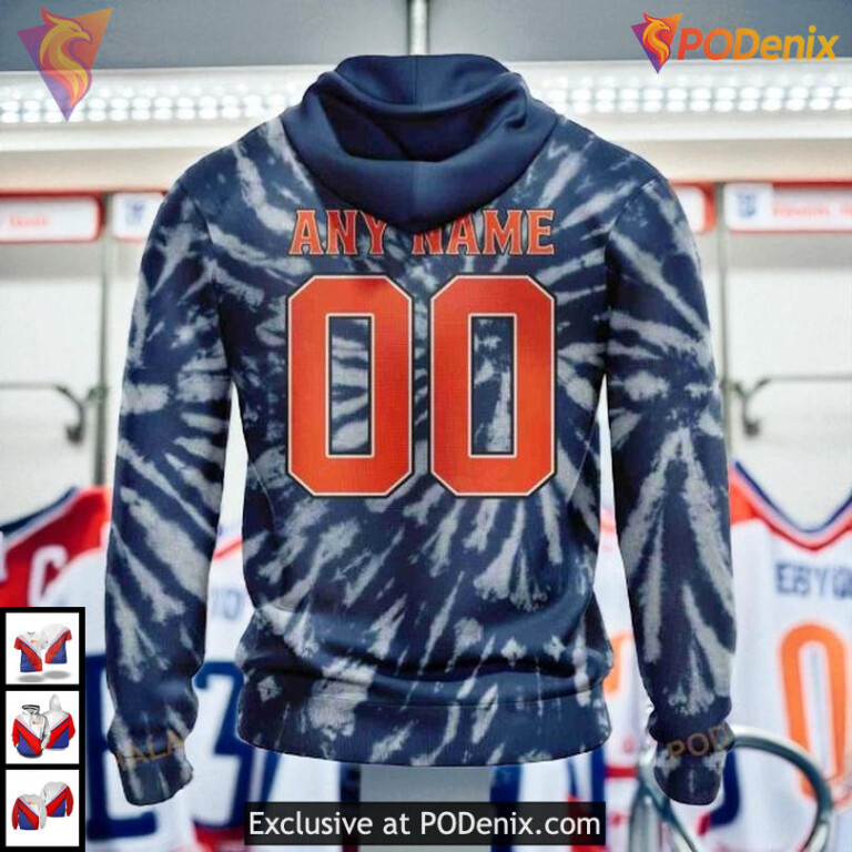 Retro Tie Dye Vintage Look NHL Retro Edmonton Oilers Hoodie 3D - 1