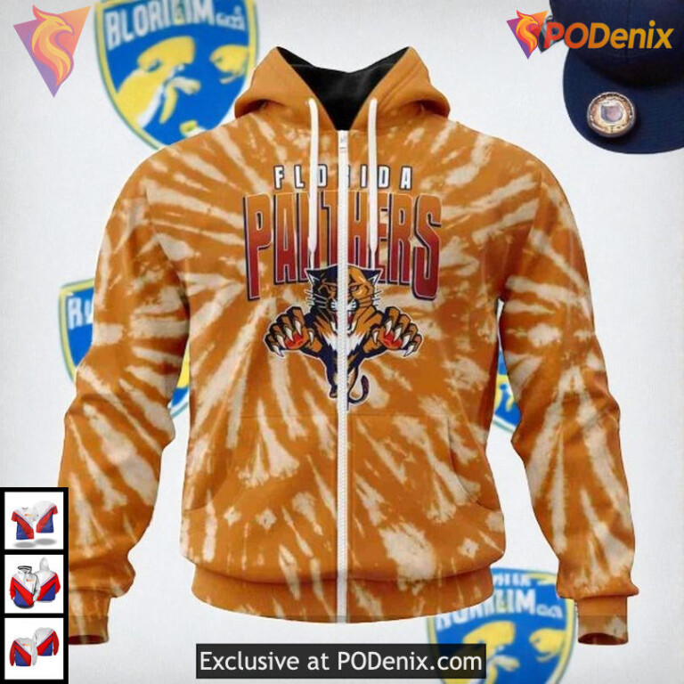 Retro Vintage Tie Dye Artwork Custom Florida Panthers Personalized 3D Hoodie - 1
