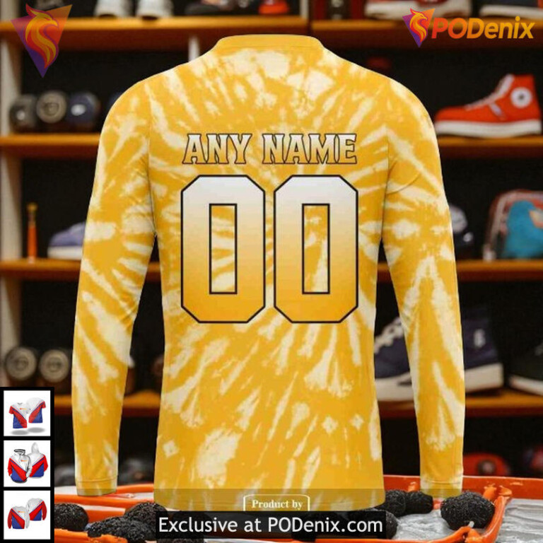 Retro Vintage Tie Dye Boston Bruins Pullover Hoodie 3D Custom NHL - 4
