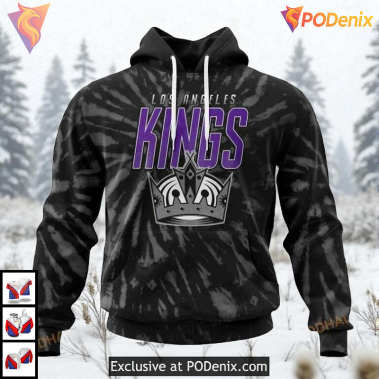 Retro Vintage Tie Dye Edition Custom Los Angeles Kings 3D Hoodie NHL 3D