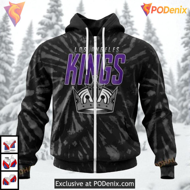 Retro Vintage Tie Dye Edition Custom Los Angeles Kings 3D Hoodie NHL 3D - 1