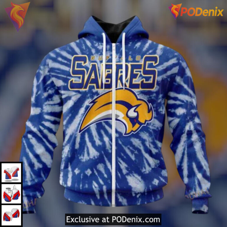 Retro Vintage Tie Dye Edition NHL Buffalo Sabres Holiday Hoodie 3D Sweatshirt - 1