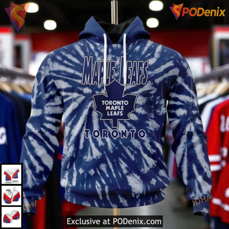 Retro Vintage Tie Dye Holiday Toronto Maple Leafs Hoodie, Custom NHL 3D Apparel