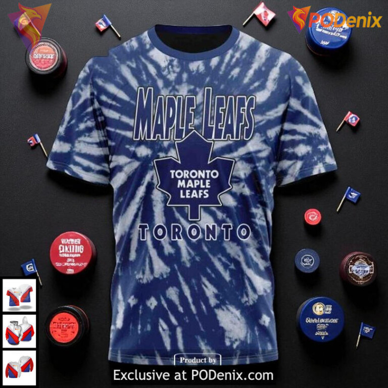 Retro Vintage Tie Dye Holiday Toronto Maple Leafs Hoodie, Custom NHL 3D Apparel - 2