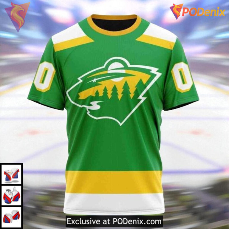Reverse Retro 2025 Kit Edition NHL Minnesota Wild Youth Hoodie 3D - 2
