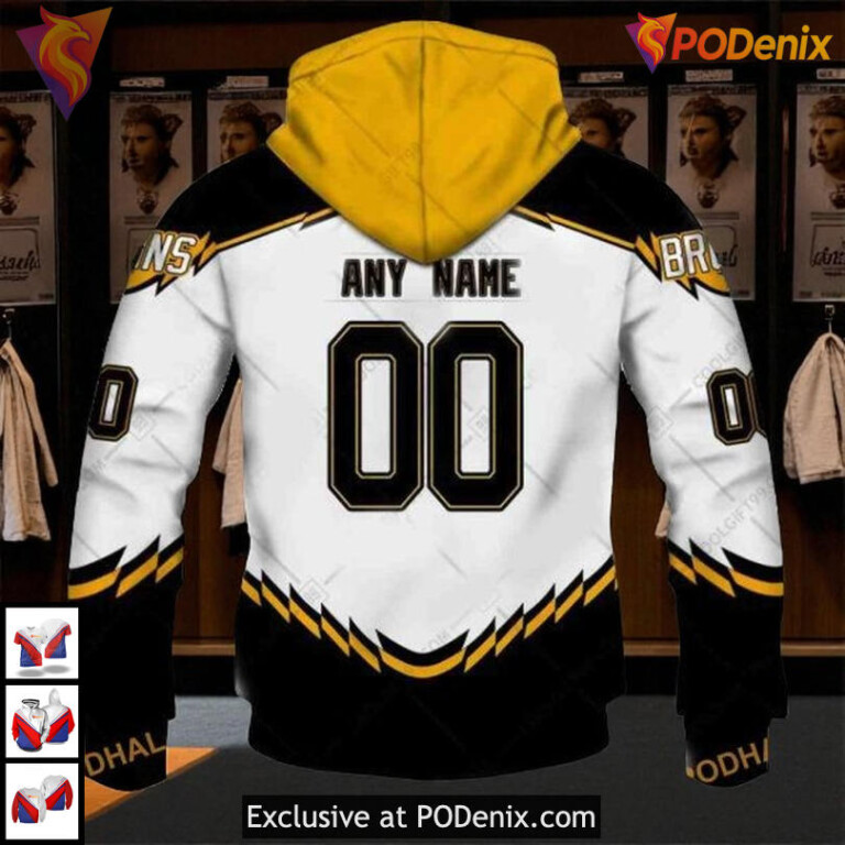Reverse Retro NHL Boston Bruins Youth All Over Print Hoodie 3D - 2