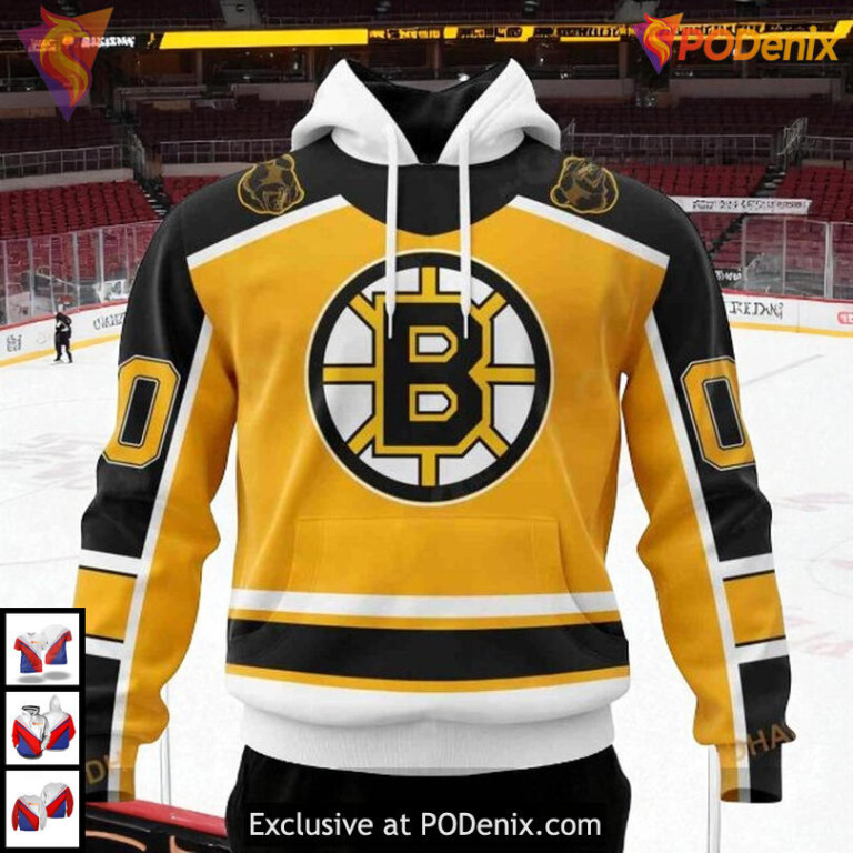 Reverse Retro Redesign Boston Bruins Hoodie 3D Custom NHL Shirt Limited Edition
