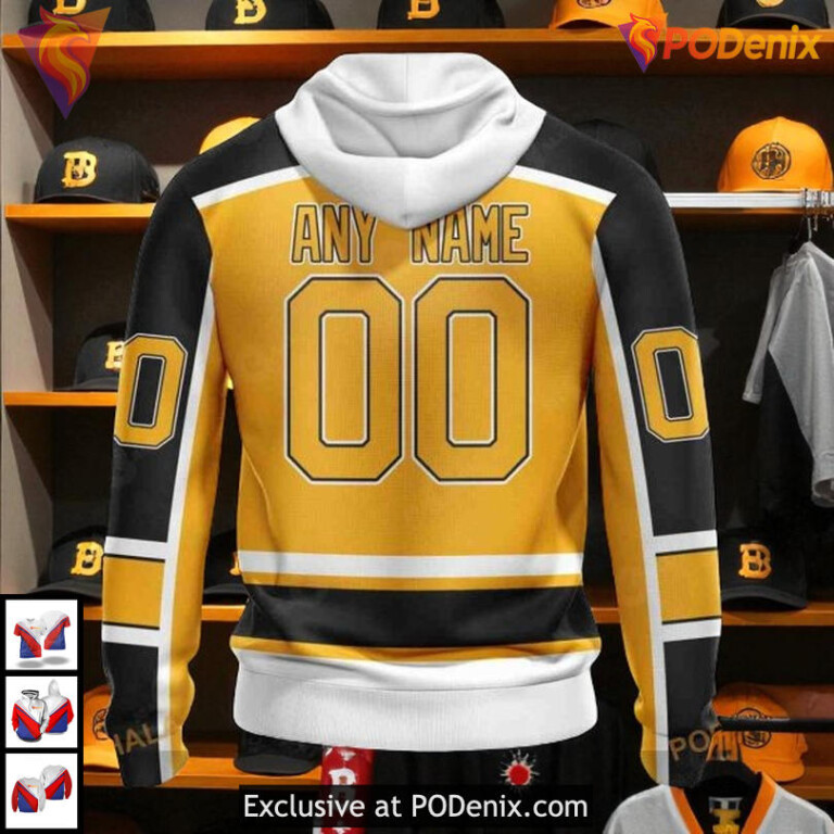 Reverse Retro Redesign Boston Bruins Hoodie 3D Custom NHL Shirt Limited Edition - 1