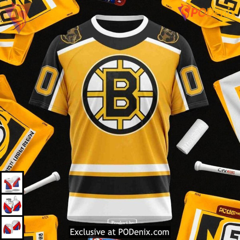 Reverse Retro Redesign Boston Bruins Hoodie 3D Custom NHL Shirt Limited Edition - 2