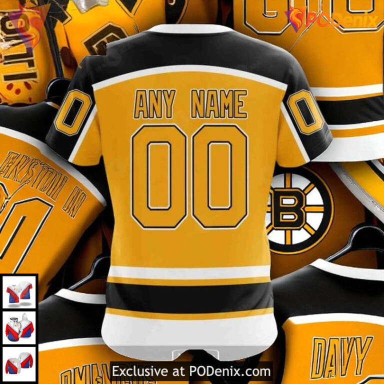 Reverse Retro Redesign Boston Bruins Hoodie 3D Custom NHL Shirt Limited Edition - 3