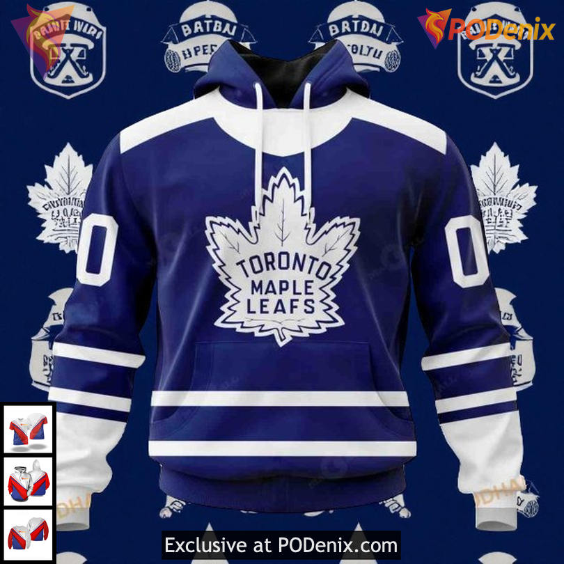 Reverse Retro Redesign Custom NHL Toronto Maple Leafs Hoodie, 3D Fan Shirt