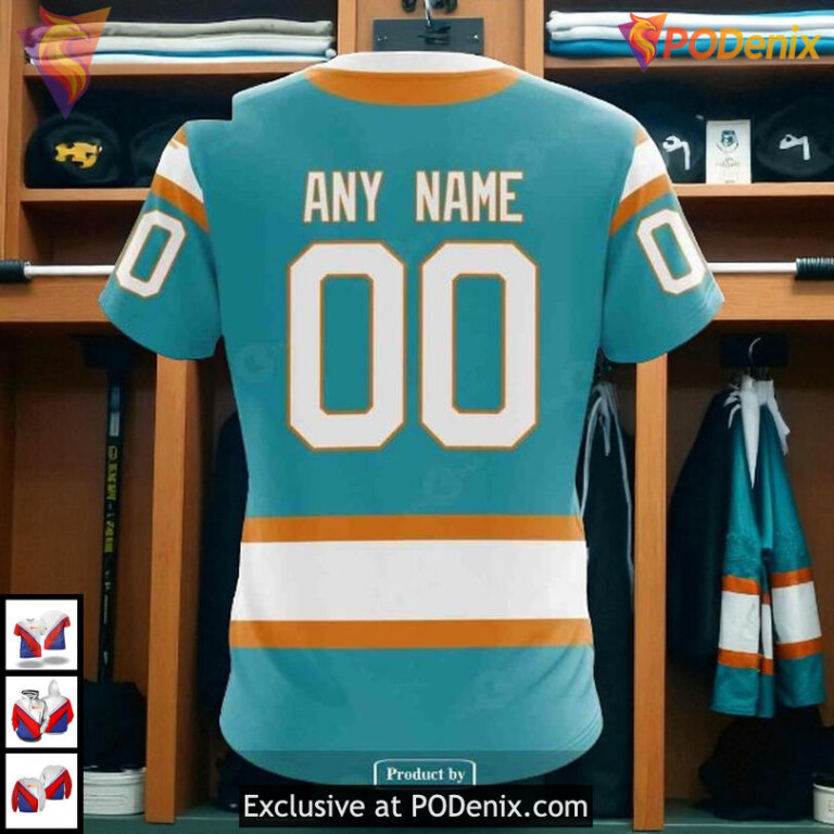 Reverse Retro Redesign Edition Custom Vintage San Jose Sharks Hoodie NHL 3D - 3
