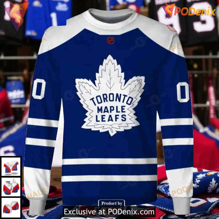 Reverse Retro Toronto Maple Leafs Christmas Hoodie, Custom Name Number 3D Design - 3