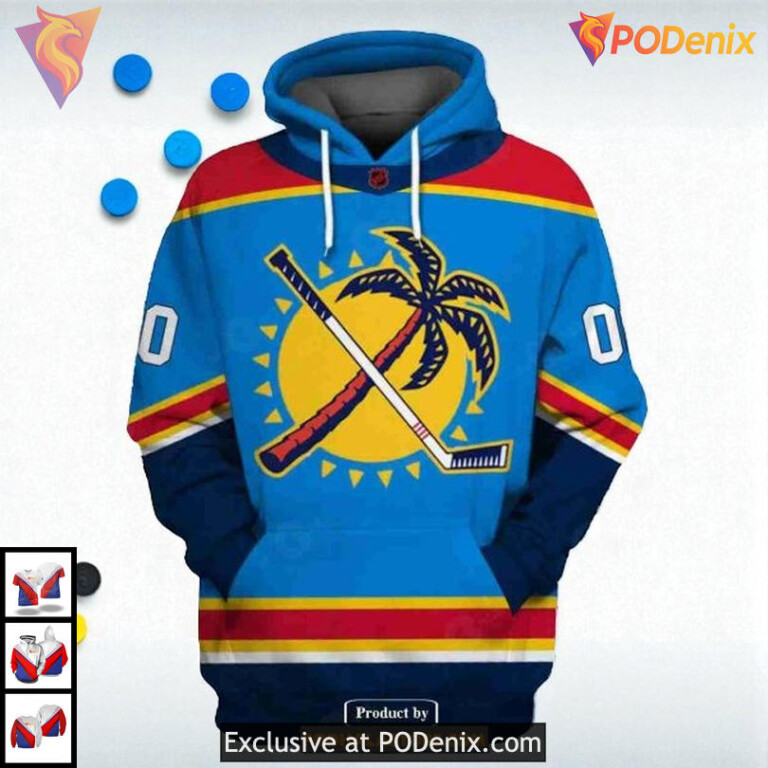 Reverse Retro Tribute Custom Name Number Florida Panthers Holiday Hoodie NHL 3D - 1