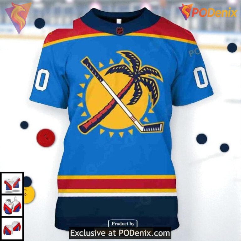 Reverse Retro Tribute Custom Name Number Florida Panthers Holiday Hoodie NHL 3D - 3