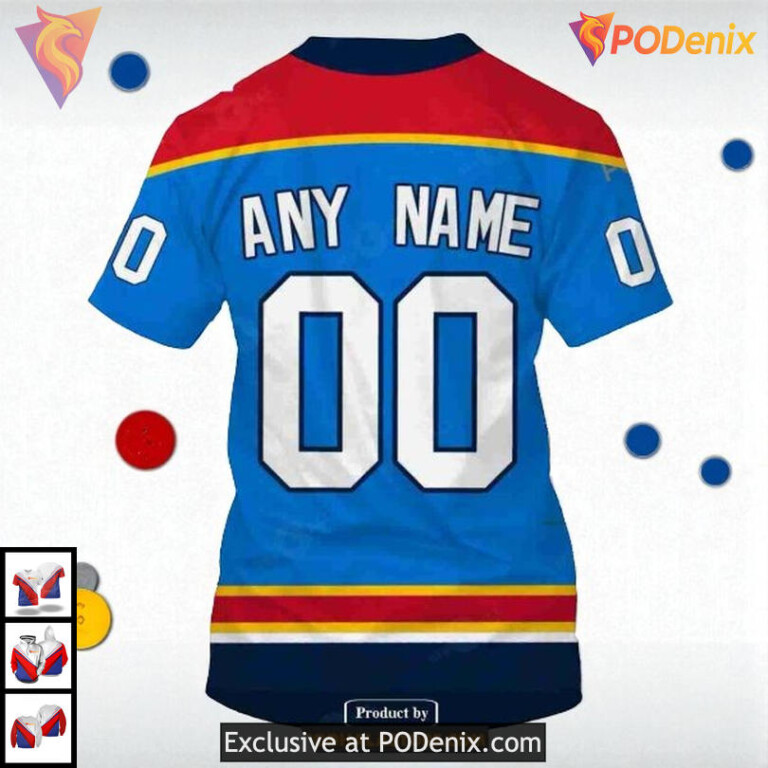 Reverse Retro Tribute Custom Name Number Florida Panthers Holiday Hoodie NHL 3D - 4