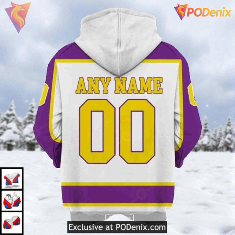 Reverse Retro Tribute Custom Name Number Los Angeles Kings Winter Hoodie NHL 3D - 1