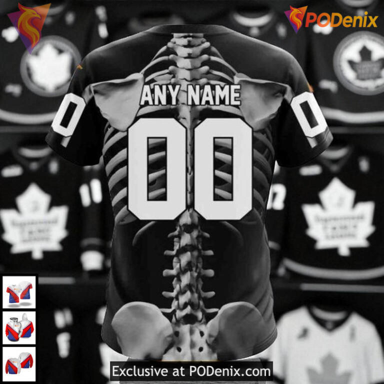 Skeleton Costume For Halloween Toronto Maple Leafs Kids Hoodie, NHL Clothing - 3