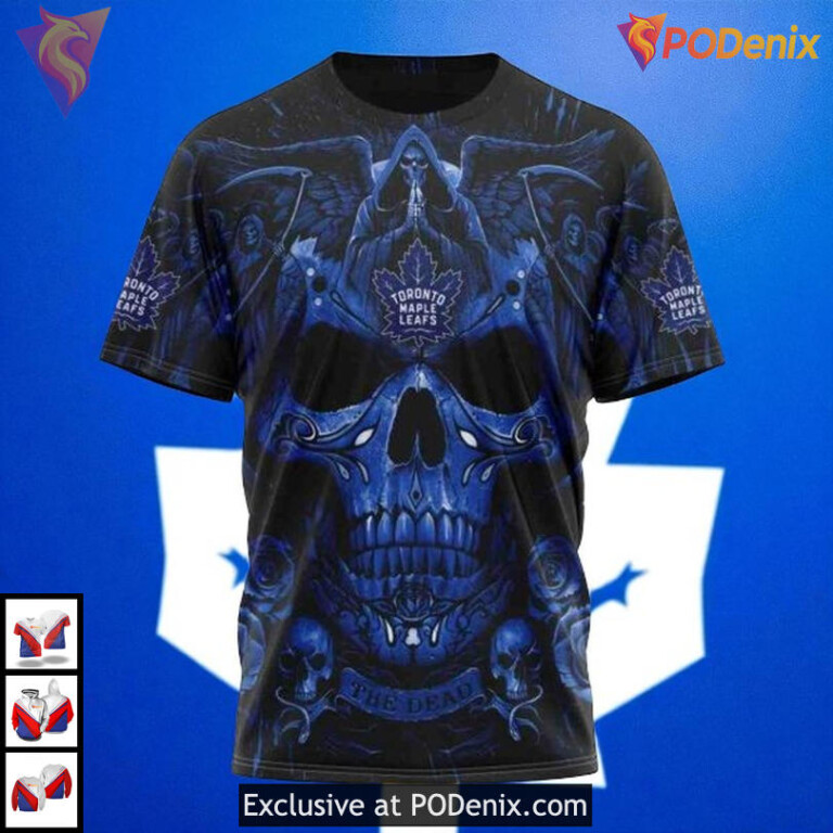 Skull Art Custom NHL Toronto Maple Leafs Hoodie 3D Hockey Fan Apparel - 2