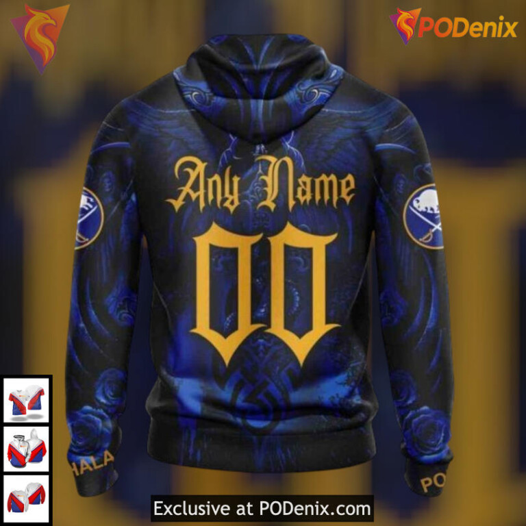 Skull Art Graphic Design Personalized Buffalo Sabres Hoodie 3D NHL Apparel - 1