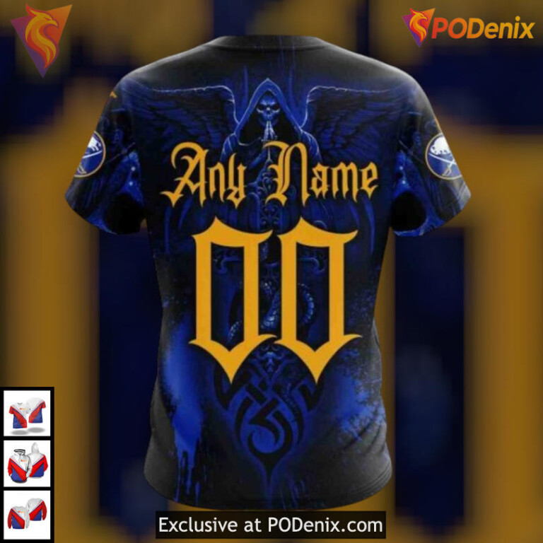 Skull Art Graphic Design Personalized Buffalo Sabres Hoodie 3D NHL Apparel - 3