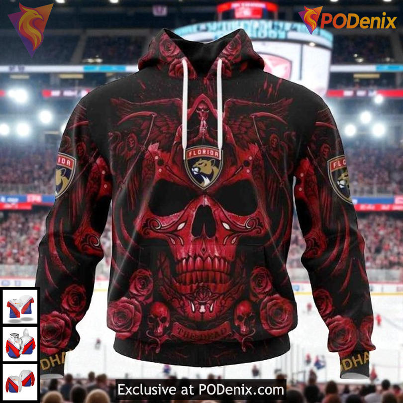 Skull Artwork Graphic Custom Florida Panthers 3D Hoodie NHL Sweatshirt