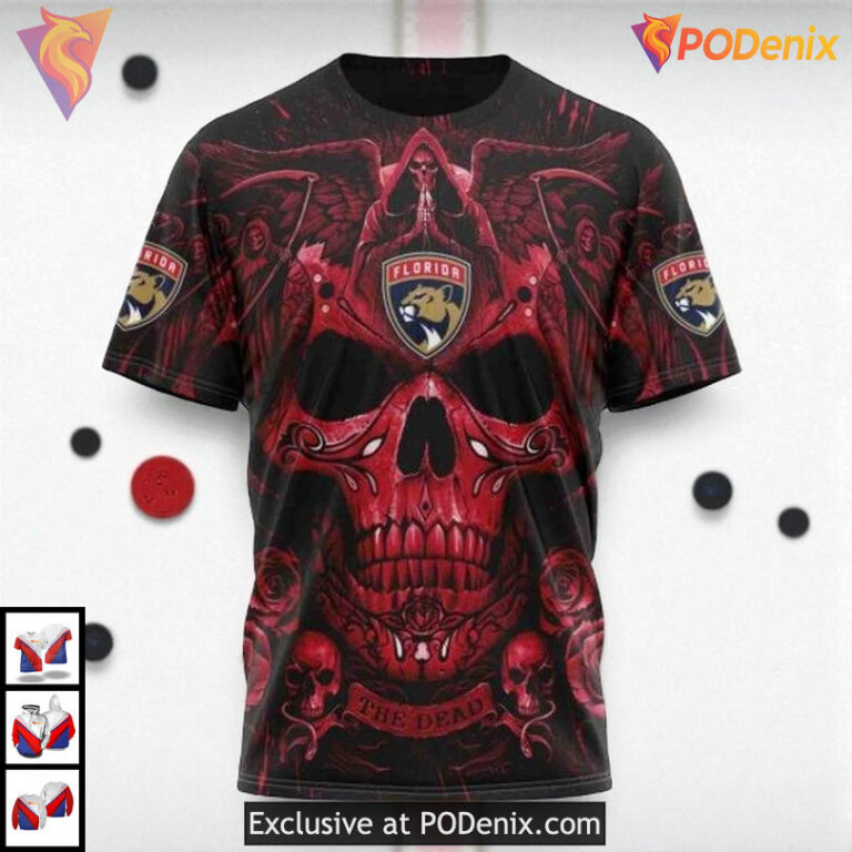 Skull Artwork Graphic Custom Florida Panthers 3D Hoodie NHL Sweatshirt - 2