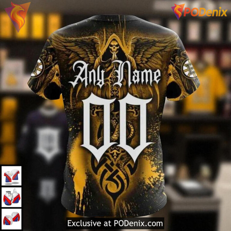 Skull Artwork Specialized NHL Boston Bruins Custom Hoodie 3D Exclusive - 3