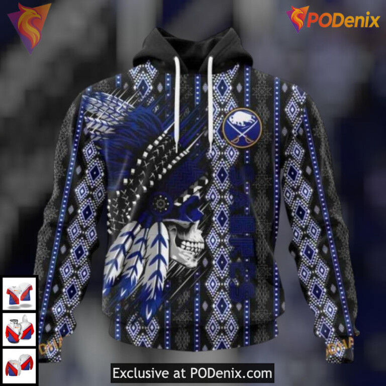 Skull Native Cultural Pattern Buffalo Sabres 3D Hoodie NHL Special Edition