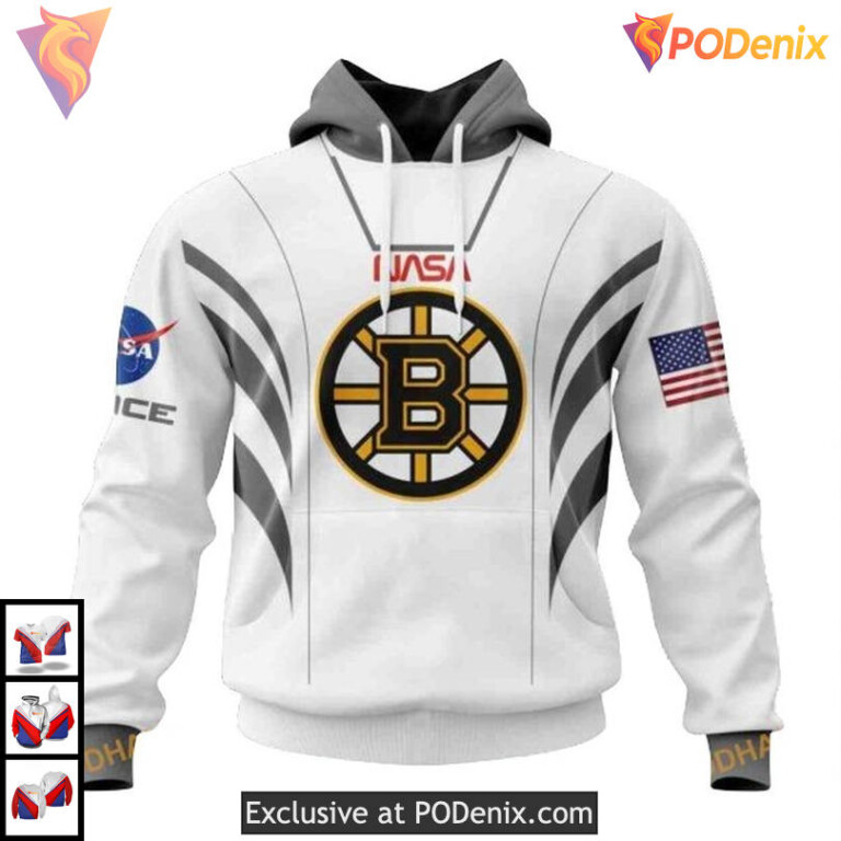 Space Force NASA Astronaut NHL Boston Bruins Hoodie 3D Personalized